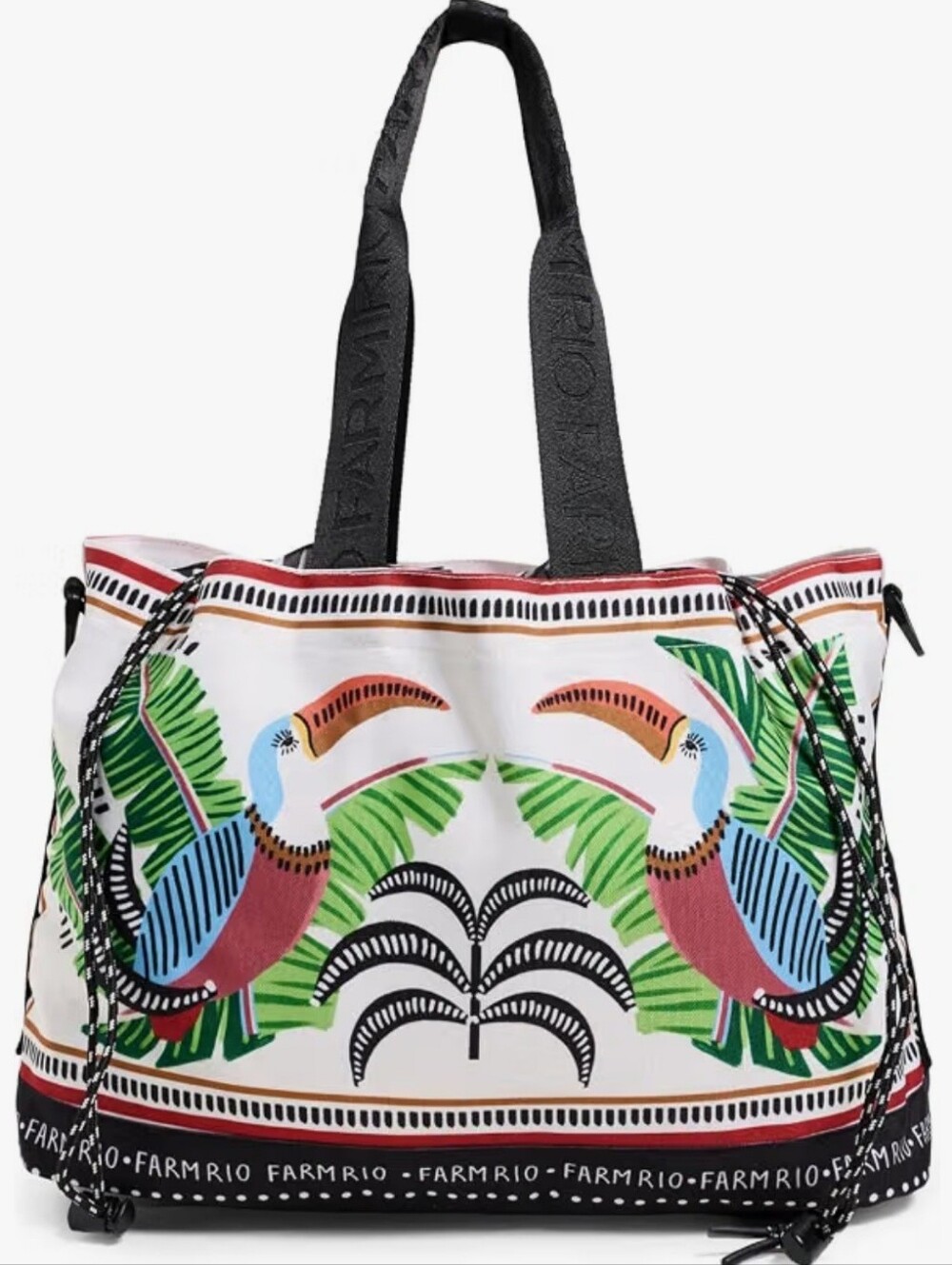 FARM Rio Off White Tote with Colorful Toucan Print